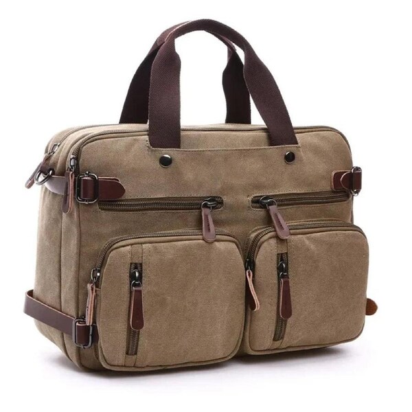 Laptop Travel Shoulder Bag Briefcase (Khaki)