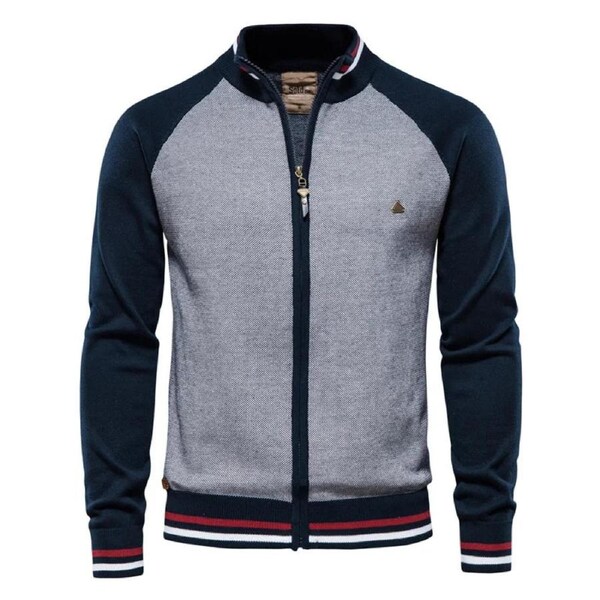 Men's Cotton Knit Streetwear Winter Zipper Cardigan