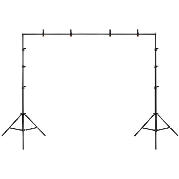 Backdrop Stand Photo Studio Background Support Frame Kit 2.6x3m Adjustable Tripod Screen Clamps Carry Bag for Party Event Birthday Wedding Photography