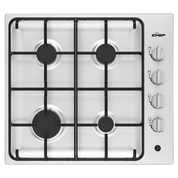 Chef CHG642SC 60cm 4-Burner Gas Cooktop, Stainless