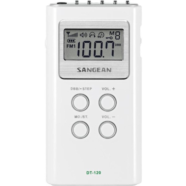 SANGEAN White Fm/Am Radio Pocket Size With Earphones
