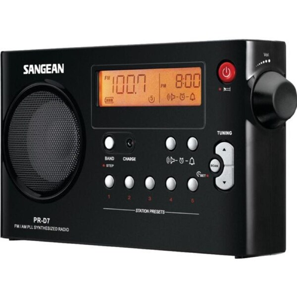 SANGEAN Fm/ Am Digital Tuning Portable Rechargeable Receiver Black