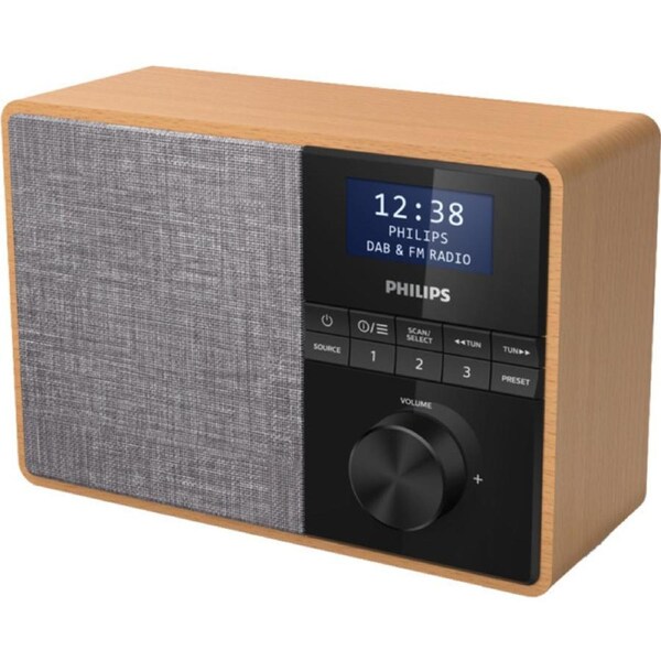 PHILIPS Wooden Cabinet Dab Radio Bluetooth Kitchen Timer