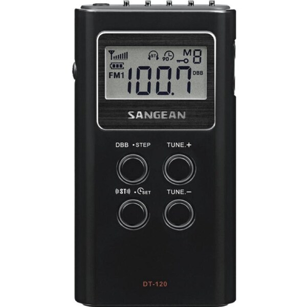 SANGEAN Black Fm/Am Radio Pocket Size With Earphones