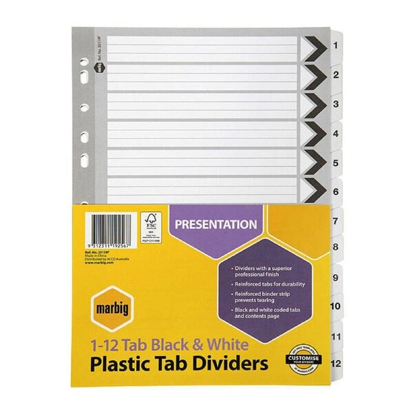 Mbg Dvdr Rf Brd Blk/Wh A4 1-12