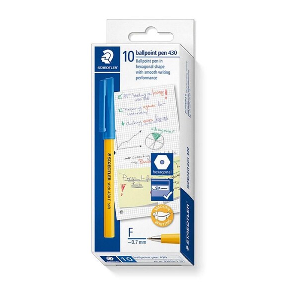 Staed Ballpoint430 Fn Blu Bx10