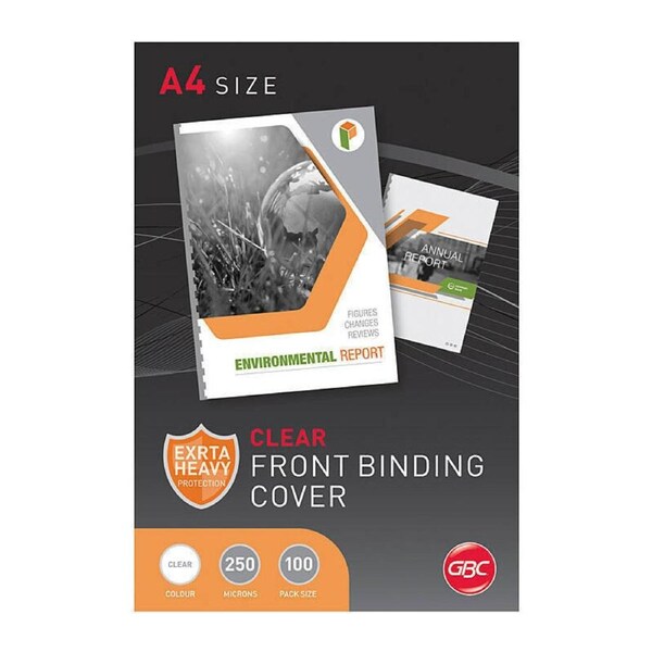 GBC Clr Cover 250 Mic A4 Pk100