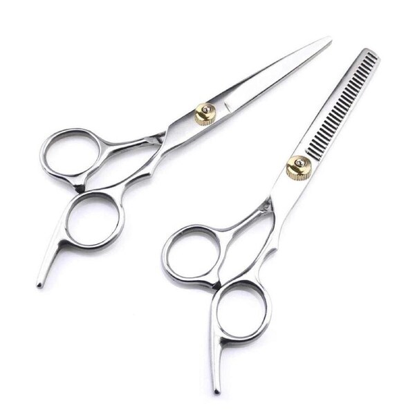 6" Salon Hairdressing Barber Scissors - Set Hair Cutting Thinning Shears Tool Kit - High Quality Stainless Steel - Ergonomical Design