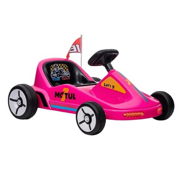 Kids Pedal Go Kart Ride On Car with Parental Remote Control Electric Toy Racing Off Road Vehicle 12V Battery Powered 2.5-4.6 km/h MP3 LED Lights Belt