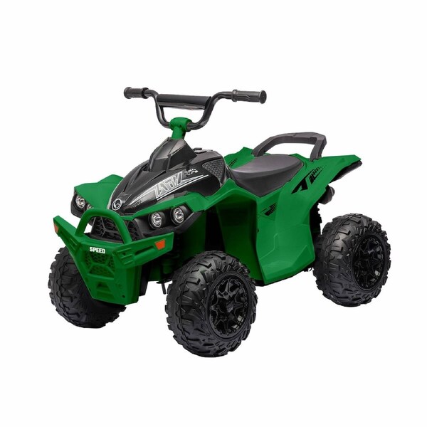 Electric Car Ride On Toy ATV Vehicle Off Road All Terrain Quad Bike 4 Wheeler Truck Play Driving 12V Battery Powered 2.2-4.3km/h Music LED Headlights