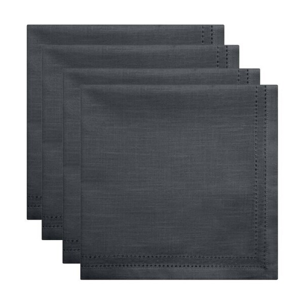 4pc J.Elliot Home 100% Cotton Sally Napkins Tableware 45x45x0.2cm Charcoal