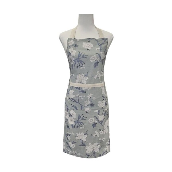J.Elliot Home Nordhem Floral Kitchen Apron 83x68x0.2cm Blue Grey