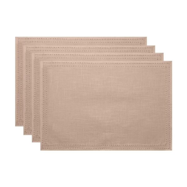 4pc J.Elliot Home Simon Table Placemats Set 33x48x0.2cm Nude
