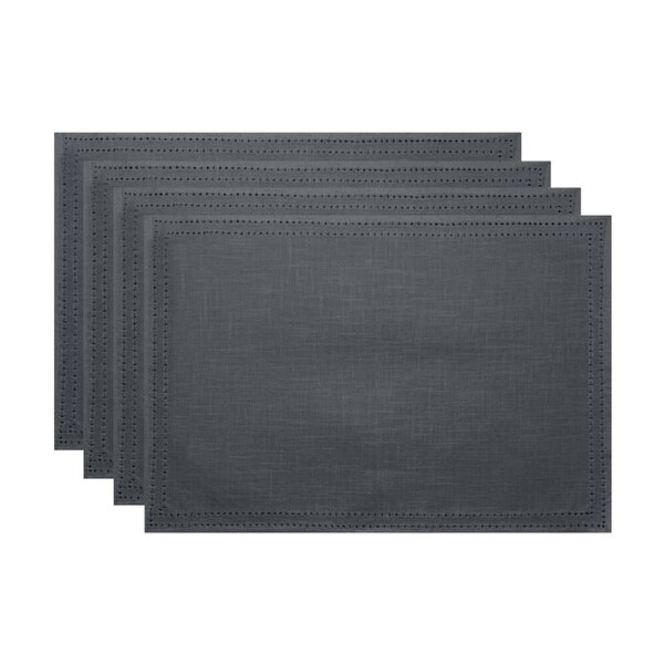 4pc J.Elliot Home Simon Table Placemats Set 33x48x0.2cm Charcoal
