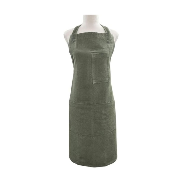 J.Elliot Home Jules Cotton Linen Kitchen Apron 83x68x0.3cm Olive Green
