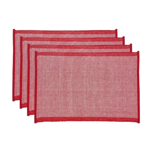 4pc J.Elliot Home Heureuse Table Placemats Set 33x48x1cm Red