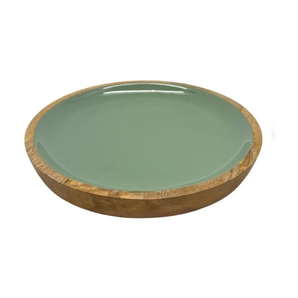 J.Elliot Home Corinne Round Small Serving Tray 26x26x2cm Green & Natural