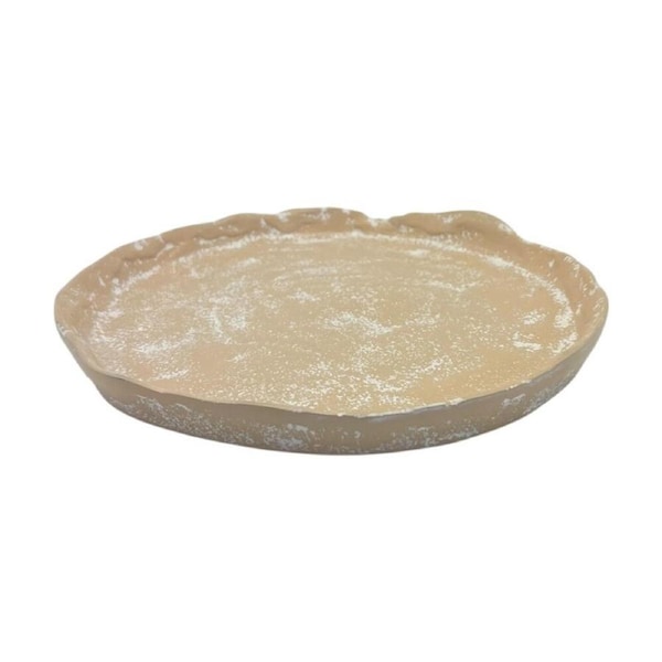 J.Elliot Home Mara Round Small Aluminium Plate 21x20x2cm Whitewash