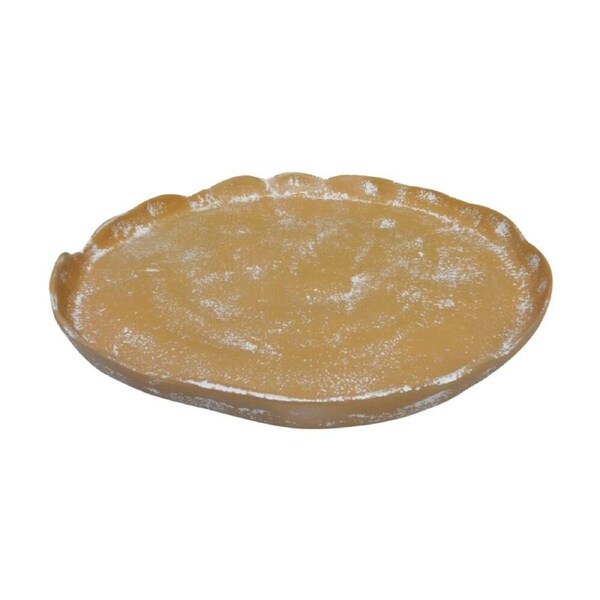 J.Elliot Home Mara Round Medium Aluminium Plate 31x30x2.5cm Terracotta