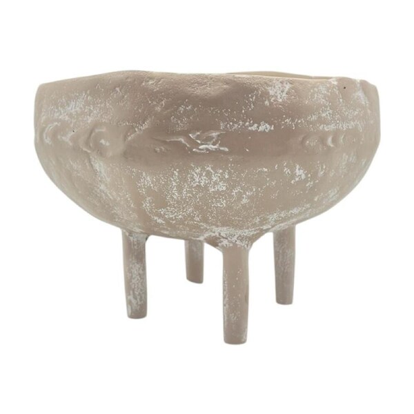 J.Elliot Home Mara Round Decorative Bowl w/ Legs 18x17x13cm Whitewash