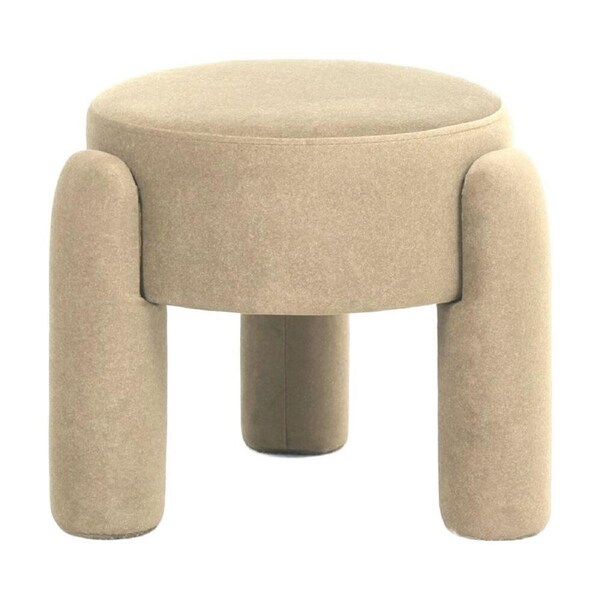 J.Elliot Home Eden Velvet Stool Furniture 48x48x40cm Ivory Champagne