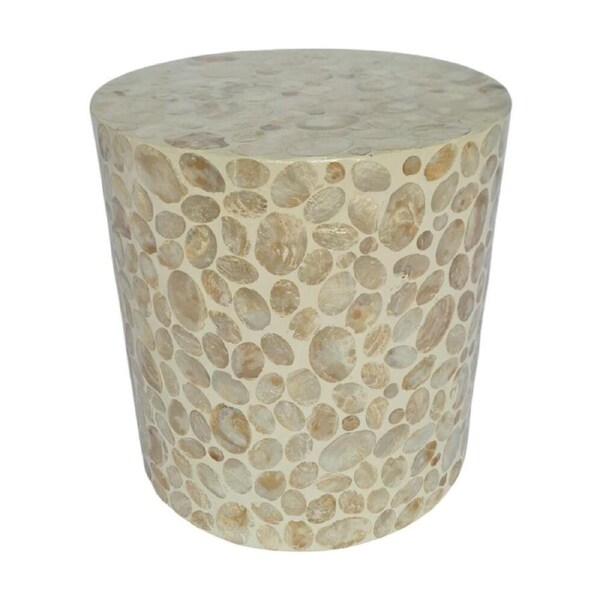J.Elliot Home Elodie Pearl Ottoman Furniture 40x40x42cm Natural