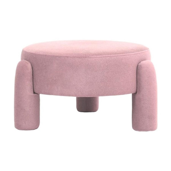 J.Elliot Home Cresent Velvet Stool Chair Furniture 65x65x35cm Rich Blush