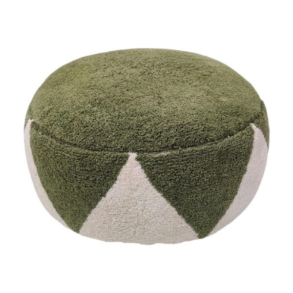J.Elliot Home Rimsha Tufted Pouf Seat/Footrest Furniture 60x60x25cm Olive