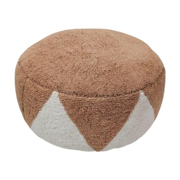 J.Elliot Home Rimsha Tufted Pouf Seat/Footrest Furniture 60x60x25cm Toffee