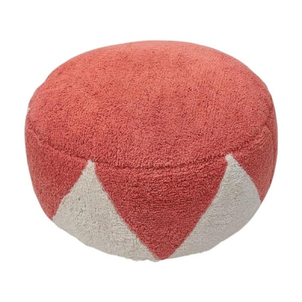 J.Elliot Home Rimsha Tufted Pouf Seat/Footrest Furniture 60x60x25cm Coral