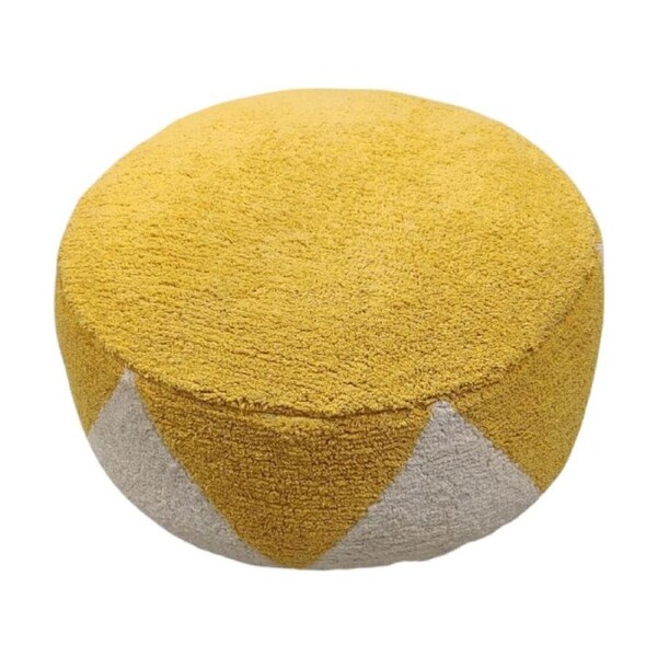 J.Elliot Home Rimsha Tufted Pouf Seat/Footrest Furniture 60x60x25cm Sunflower
