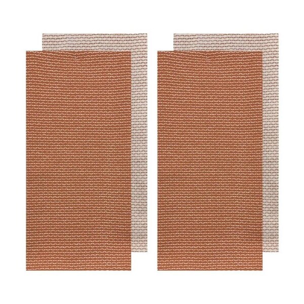 2x 2pc J.Elliot Home Field & Thread Woven Kitchen Tea Towels 50x70x2 Terracotta