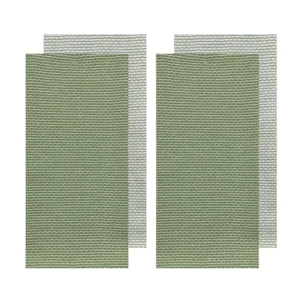 2x 2pc J.Elliot Home Field & Thread Woven Kitchen Tea Towels 50x70x2cm Olive