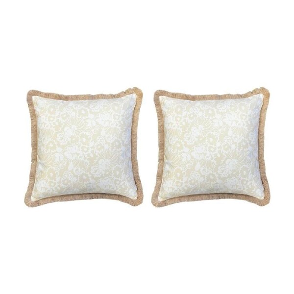 2PK J.Elliot Home Grace Outdoor Cushion Pillow Decor 50x50x12cm Taupe & Olive