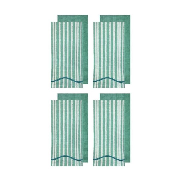 4x 2pc J.Elliot Home Radiant Weave Kitchen Tea Towels 50x70x2cm Aqua