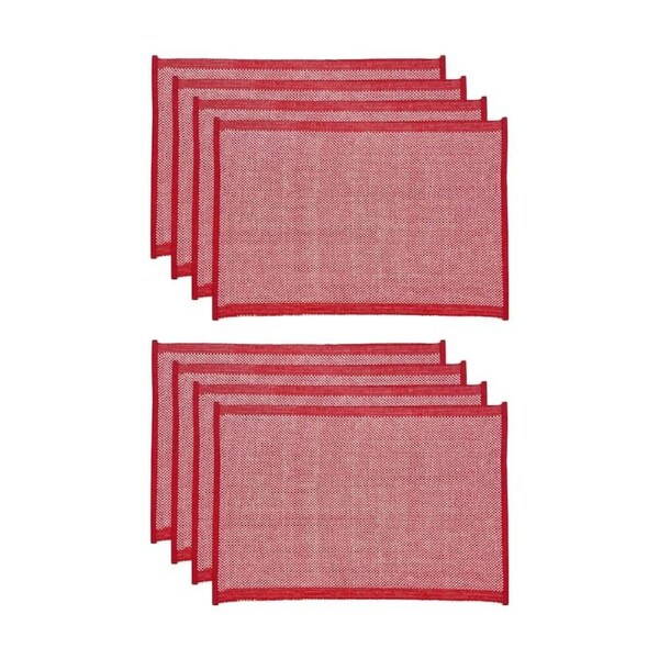 2x 4pc J.Elliot Home Heureuse Table Placemats Set 33x48x1cm Red