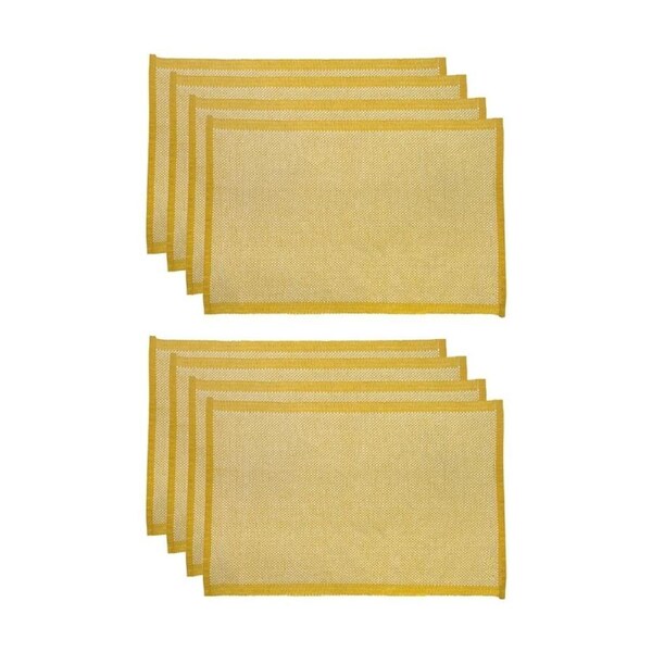 2x 4pc J.Elliot Home Heureuse Table Placemats Set 33x48x1cm Yellow