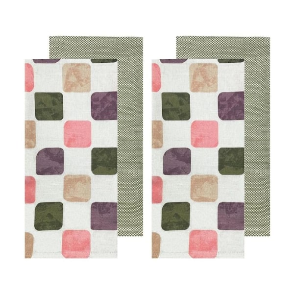 2x 2pc J.Elliot Home Joya Tea Towels 50x70x0.2cm Pink Cream Multi