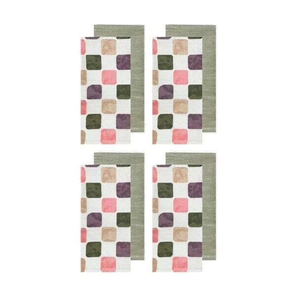 4x 2pc J.Elliot Home Joya Tea Towels 50x70x0.2cm Pink Cream Multi