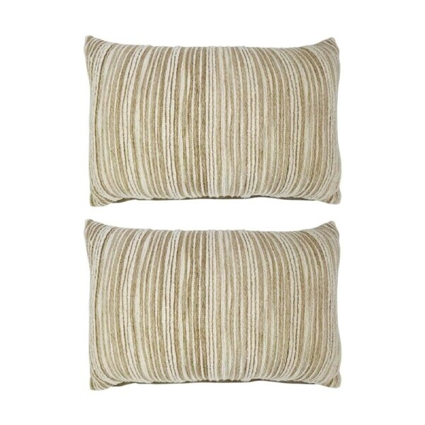 2PK J.Elliot Home Camellia Cushion Pillow Household Decor 35x55x0.7cm Ivory Glow