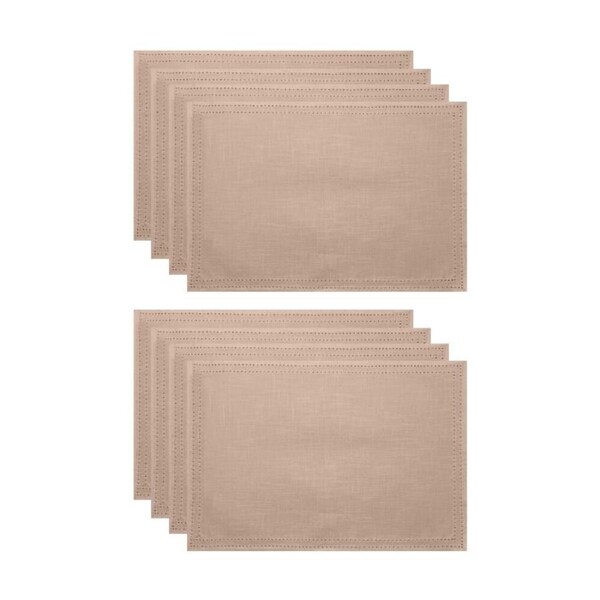 2x 4pc J.Elliot Home Simon Table Placemats Set 33x48x0.2cm Nude