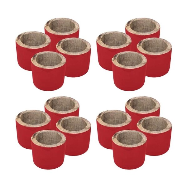 4x 4pc J.Elliot Home Kevin Napkin Rings Accessory Tableware 3.8x5x5cm Red