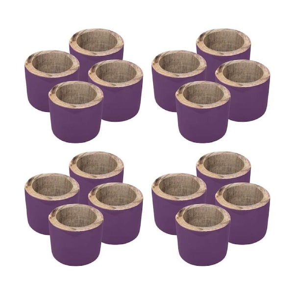 4x 4pc J.Elliot Home Kevin Napkin Rings Accessory Tableware 3.8x5x5cm Purple
