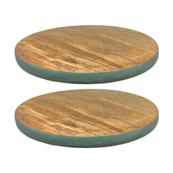 2PK J.Elliot Home Corinne Wooden Trivet 20x20x1.5cm Green & Natural