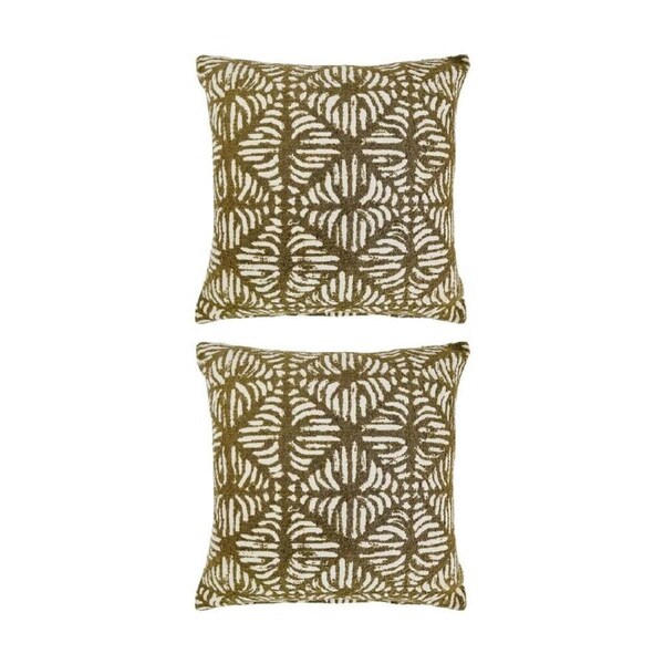 2PK J.Elliot Home Zola Cushion Pillow Household Decoration 50x50x0.5cm Olive