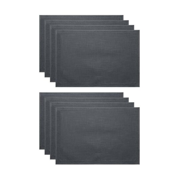 2x 4pc J.Elliot Home Simon Table Placemats Set 33x48x0.2cm Charcoal