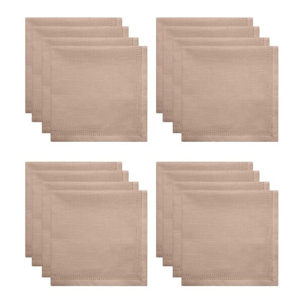 4x 4pc J.Elliot Home 100% Cotton Sally Napkins Tableware 45x45x0.2cm Nude