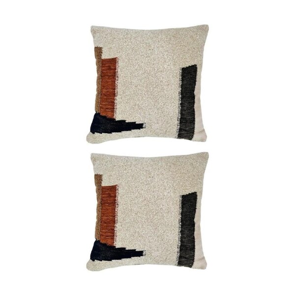 2PK J.Elliot Home Zuri Cushion Pillow Household Decor 50x50x0.5cm Natural/Brown