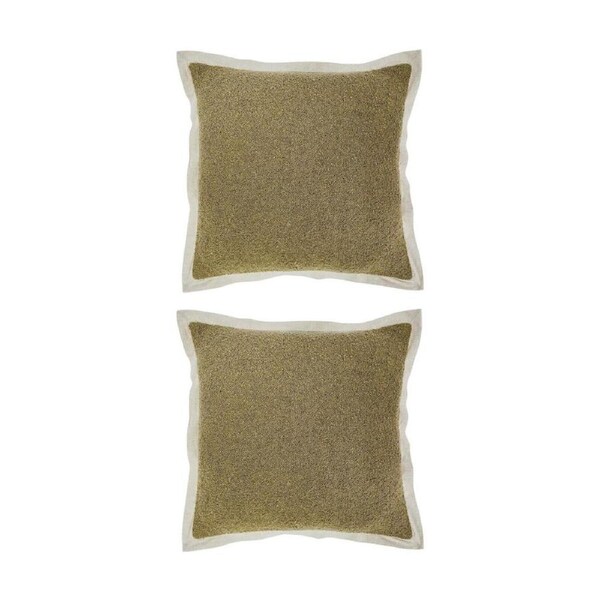 2PK J.Elliot Home Esla Cushion Pillow Household Decoration 50x50x0.5cm Olive