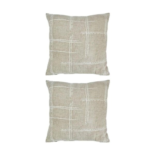 2PK J.Elliot Home Seraphina Cushion Pillow Household Decoration 50x50x0.5 Ivory
